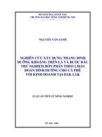 Nghiên cứu xây dựng thang dinh dưỡng khoáng trên lá và bước đầu thử nghiệm bón phân theo chẩn đoán dinh dưỡng cho cây cà phê vối kinh doanh tạo dak lak 
