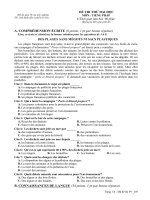 ĐỀ THI THỬ ĐẠI HỌC CAO ĐẲNG MÔN TIẾNG PHÁP ĐỀ SỐ 6