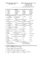 ĐỀ KHẢO SÁT HỌC SINH LỚP 9 – LẦN 1 NĂM HỌC 2011-2012 MÔN TIẾNG ANH - PHÒNG GIÁO DỤC VÀ ĐÀO TẠO THỊ XÃ PHÚC YÊN