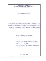 [Luận văn]nghiên cứu tác động của lạm phát đến sản xuất và thu nhập từ nông nghiệp của cá hộ nông dân trên địa bàn huyện đông anh, thành phố hà nội 