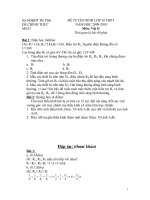 Đề&đáp án Vật lý vào lớp 10 HT01