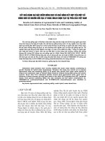 KếT QUả ĐáNH GIá ĐặC ĐIểM NÔNG HọC Và KHả NĂNG KếT HợP CủA MộT Số DòNG NGÔ Có NGUồN GốC ĐịA Lý KHáC NHAU CHọN TạO TạI PHíA BắC VIệT NAM