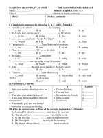 đề kiểm tra học kì II anh văn 6