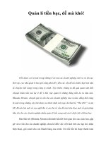 Quản lí tiền bạc, dễ mà khó 