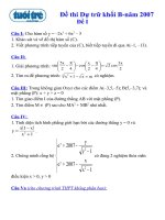 Đề dự trữ B2007