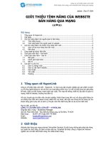 GIỚI THIỆU TÍNH NĂNG CỦA WEBSITE BÁN HÀNG QUA MẠNG