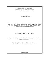 Nghiên cứu cấu trúc tối ưu của mạng điện áp dụng cho khu vực thừa thiên huế 