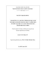 ẢNH HƯỞNG CỦA CHƯƠNG TRÌNH GIÁO DỤC MẦM NON HIỆN HÀNH ĐẾN PHƯƠNG PHÁP VÀ HÌNH THỨC TỔ CHỨC DẠY HỌC CỦA GIÁO VIÊN MẦM NON – THÀNH PHỐ PHAN THIẾT