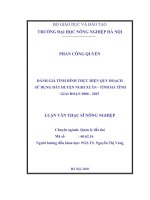 Đánh giá tình hình thực hiện quy hoạch sử dụng đất huyện nghi xuân   tỉnh hà tĩnh giai đoạn 2006   2015 