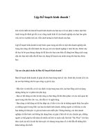 Lập kế hoạch kinh doanh 