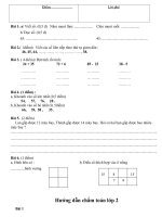 ĐỀ THI KHẢO SÁT ĐẦU NĂM LỚP 2 NĂM HỌC 2012 - 2013 Trường TH số 2 Sơn Thành Đông Huyện Tây Hòa - Tỉnh Phú Yên