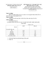 ĐỀ THI HỌC KỲ I  NĂM HỌC 2012- 2013 Môn Địa lý lớp 11 Cơ bản TRƯỜNG THPT CHU VĂN AN