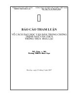 Tham luận cách dạy học văn bản trong trường THCs