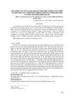 ảnh h-ởng của thời vụ gieo đến khả năng sinh tr-ởng, phát triển và năng suất của 2 giống đậu t-ơng D140 và ĐT12 trong điều kiện vụ xuân vùng đồng bằng bắc bộ
