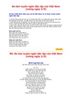 3 bản tuyên ngôn Độc lập của nước Việt Nam