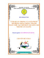 Tầm quan trọng và giải pháp mở rộng hoạt động  thanh toán thẻ tại NHTMCP sài gòn chi nhánh an giang” 