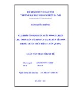 Giải pháp ổn định sản xuất nông nghiệp cho hộ di dân tái định cư tại huyện yên sơn thuộc dự án thuỷ điện tuyên quang 