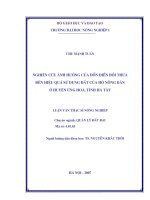 Nghiên cứu ảnh hưởng của dồn điền đổi thửa đến hiệu quả sử dụng đất của hộ nông dân ở huyện ứng hòa, tỉnh hà tây 