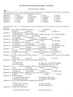 ĐỀ THI THỬ ĐẠI HỌC MÔN ANH VĂN KHỐI D  đề số 7