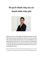 Bí quyết thành công của các doanh nhân triệu phú 