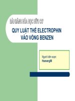 Quy luật thế electrophin vào vòng benzen