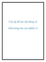 Các tip để tạo nội dung có tính tương tác cao (phần 1) 