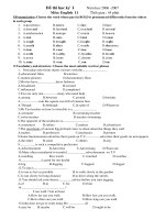 DE THI HOC KY I ENGLISH