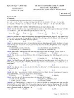 ĐỀ THI TUYỂN SINH ĐẠI HỌC NĂM 2009 Môn thi: HOÁ HỌC; Khối: A mã đề  742 