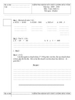 khảo sát chất lượng đầu năm