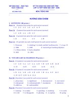 Đáp án đề thi chọn HSG Anh L12 2008-2009