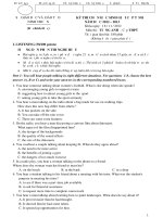 Đề thi chọn học sinh giỏi lớp cấp tỉnh năm học 2012-2013 môn tiếng anh cấp THPT 