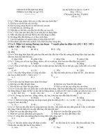 ĐỀ THI KIỂM TRA HỌC KÌ I LỚP 9 MÔN VẬT LÝ