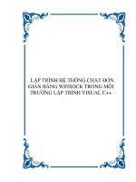 LẬP TRÌNH HỆ THỐNG CHAT ĐƠN GIẢN BẰNG WINSOCK TRONG MÔI TRƯỜNG LẬP TRÌNH VISUAL C++