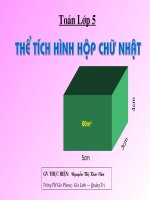 Toán 5: THỂ TÍCH HÌNH HỘP CHỮ NHẬT