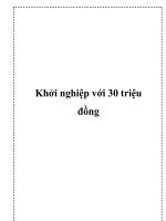 Khởi nghiệp với 30 triệu đồng 