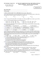 ĐỀ THI TỐT NGHIỆP TRUNG HỌC PHỔ THÔNG NĂM 2011 Môn SINH HỌC - Giáo dục trung học phổ thông