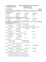 đề kt lơp12 lần 1 hoc kỳ 2