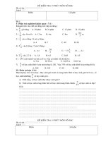 kiểm tra 15 phút số học ( 2đề chắn lẻ 80% trăc nghiệm)