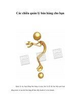 Các chiêu quản lý bán hàng cho bạn 