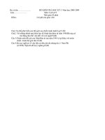 THCS TRẦN HƯNG ĐẠO, KT HK 1 2008-2009