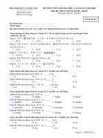 ĐỀ THI TUYỂN SINH ĐẠI HỌC, CAO ĐẲNG NĂM 2008 Môn thi: TIẾNG TRUNG QUỐC, khối D