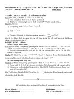 Đề tham khảo thi TN12 Toán (12)