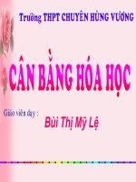 CÂN BẰNG HÓA HỌC (10NC - TIẾT 1)