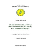TÌM HIỂU HÌNH THỨC TRẢ LƯƠNG tại CÔNG TY TNHH THƯƠNG mại   DỊCH vụ XUẤT NHẬP KHẨU CÔNG DANH 