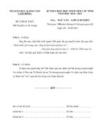 ĐỀ THI CHỌN HỌC SINH GIỎI CẤP TỈNH NĂM HỌC 2010-2011 MÔN NGỮ VĂN BỔ TÚC THPT – SỞ GIÁO DỤC VÀ ĐÀO TẠO LÂM ĐỒNG