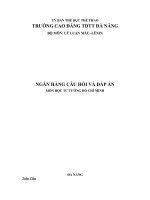 NGÂN HÀNG câu hỏi và đáp án môn học tư TƯỞNG hồ CHÍ MINH 