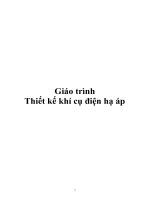 Giáo trình thiết kế khí cụ điện hạ áp 