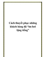 Cách thuyết phục những khách hàng đã im hơi lặng tiếng 
