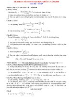 Đề thi&Đáp án môn Toán A (ĐH 2008)
