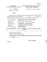 MẪU THÔNG báo về việc đăng ký, lưu ký tín phiếu 